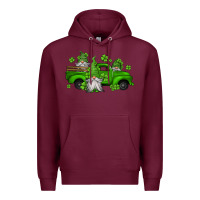 Burgundy st patrick's gnomes farm truck Premium Hoodie - Jasminsmagicworld
