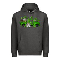Charcoal Heather st patrick's gnomes farm truck Premium Hoodie - Jasminsmagicworld