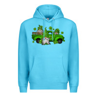 Ocean Blue st patrick's gnomes farm truck Premium Hoodie - Jasminsmagicworld