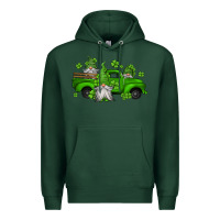 Sports Green st patrick's gnomes farm truck Premium Hoodie - Jasminsmagicworld