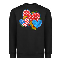 Black usa flag hearts with sunflower Heavyweight Sweatshirt - HRA Design Shop