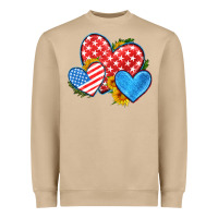 Mushroom usa flag hearts with sunflower Heavyweight Sweatshirt - HRA Design Shop