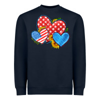 Navy usa flag hearts with sunflower Heavyweight Sweatshirt - HRA Design Shop
