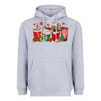 Heather Grey christmas sloth coffee cups Heavyweight Hoodie - MaliasSmallBusiness
