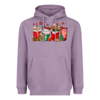 Lavender christmas sloth coffee cups Heavyweight Hoodie - MaliasSmallBusiness