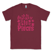 Burgundy love you to pieces Classic Tee - CowhideDigitalArt