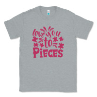 Heather Grey love you to pieces Classic Tee - CowhideDigitalArt