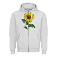 Dove Grey Sunray yellow sunflower Zipper Hoodie - LillyAllenDesigns