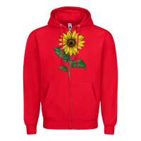 Red Sunray yellow sunflower Zipper Hoodie - LillyAllenDesigns