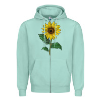 Seafoam Sunray yellow sunflower Zipper Hoodie - LillyAllenDesigns
