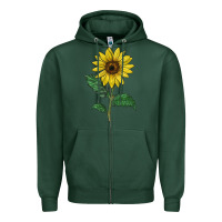 Sports Green Sunray yellow sunflower Zipper Hoodie - LillyAllenDesigns