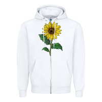 White Sunray yellow sunflower Zipper Hoodie - LillyAllenDesigns