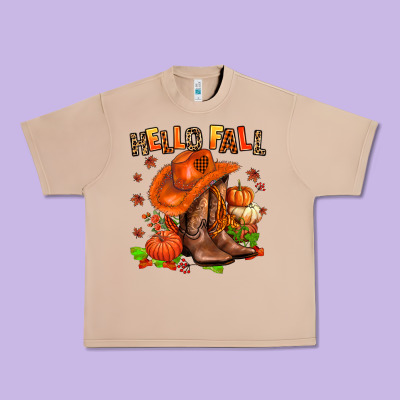 Hello Fall Pumpkins  Cowgirl  And Roses Urban Heavy Tee Designed By Adodesignshop