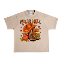 French Oak hello fall pumpkins  cowgirl  and roses Urban Heavy Tee - AdoDesignShop