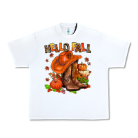 White hello fall pumpkins  cowgirl  and roses Urban Heavy Tee - AdoDesignShop