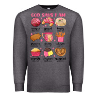 Charcoal Heather god says i am mexican pan dulce Premium Sweatshirt - MaliasSmallBusiness