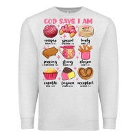 Oatmeal Heather god says i am mexican pan dulce Premium Sweatshirt - MaliasSmallBusiness