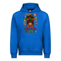 Cobalt santa's favorite nurse afro messy bun Urban Hoodie - texasbilliewilder