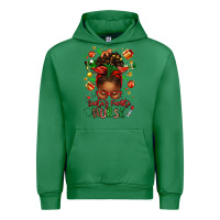 Emerald santa's favorite nurse afro messy bun Urban Hoodie - texasbilliewilder