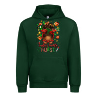 Forest Green santa's favorite nurse afro messy bun Urban Hoodie - texasbilliewilder