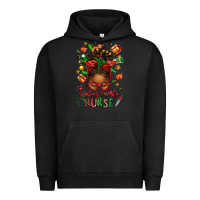 Pigment Black santa's favorite nurse afro messy bun Urban Hoodie - texasbilliewilder