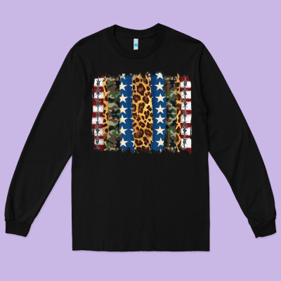 Usa Army Pattern Brushstroke Long Sleeve Tee Designed By Artiststas