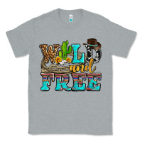 Heather Grey wild and free with cactus Classic Tee - AdoDesignShop