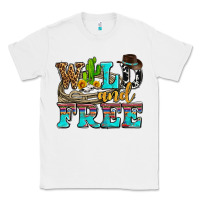 White wild and free with cactus Classic Tee - AdoDesignShop