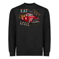 Black eat fresh buy local Heavyweight Sweatshirt - CowhideDigitalArt