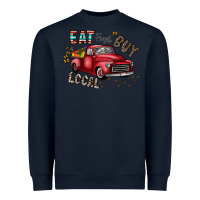 Navy eat fresh buy local Heavyweight Sweatshirt - CowhideDigitalArt