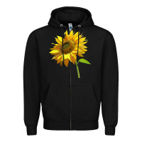 Black sunflower Zipper Hoodie - LillyAllenDesigns