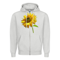 Dove Grey sunflower Zipper Hoodie - LillyAllenDesigns