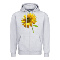 Heather Grey sunflower Zipper Hoodie - LillyAllenDesigns