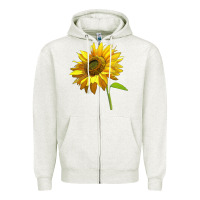 Oatmeal Heather sunflower Zipper Hoodie - LillyAllenDesigns