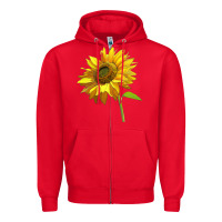 Red sunflower Zipper Hoodie - LillyAllenDesigns