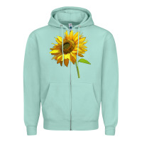 Seafoam sunflower Zipper Hoodie - LillyAllenDesigns