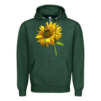 Sports Green sunflower Zipper Hoodie - LillyAllenDesigns