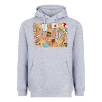 Heather Grey nurse Heavyweight Hoodie - MaliasSmallBusiness