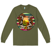 Army Green horseshoe circle Long Sleeve Tee - JahusDesignShop