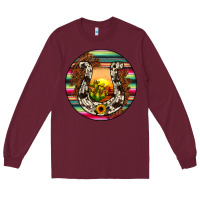 Burgundy horseshoe circle Long Sleeve Tee - JahusDesignShop