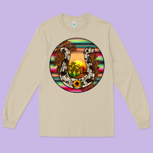 Horseshoe Circle Long Sleeve Tee Designed By Jahusdesignshop