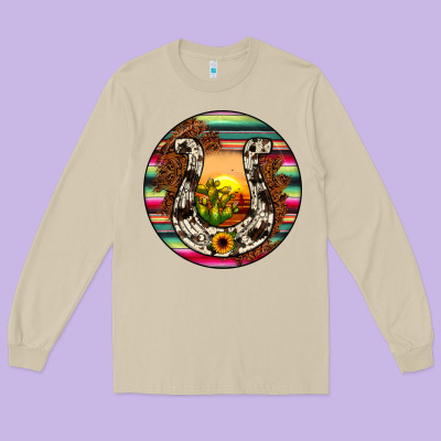 Horseshoe Circle Long Sleeve Tee Designed By Jahusdesignshop