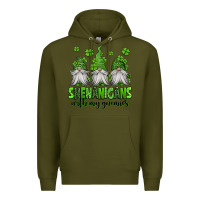 Army Green shenanigans with my gnomies st patricks day gnomes Premium Hoodie - Jasminsmagicworld