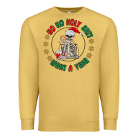 Antique Gold ho ho holly shit skeleton santa Premium Sweatshirt - MaliasSmallBusiness