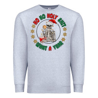 Heather Grey ho ho holly shit skeleton santa Premium Sweatshirt - MaliasSmallBusiness