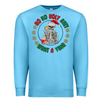 Ocean Blue ho ho holly shit skeleton santa Premium Sweatshirt - MaliasSmallBusiness