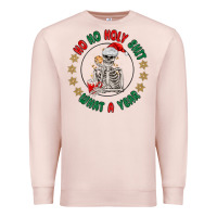 Pale Pink ho ho holly shit skeleton santa Premium Sweatshirt - MaliasSmallBusiness
