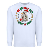 White ho ho holly shit skeleton santa Premium Sweatshirt - MaliasSmallBusiness