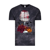 Cloud Black halloween roses wine Vintage Tee - FaDigitalArtStudio