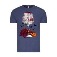 Vintage Denim halloween roses wine Vintage Tee - FaDigitalArtStudio